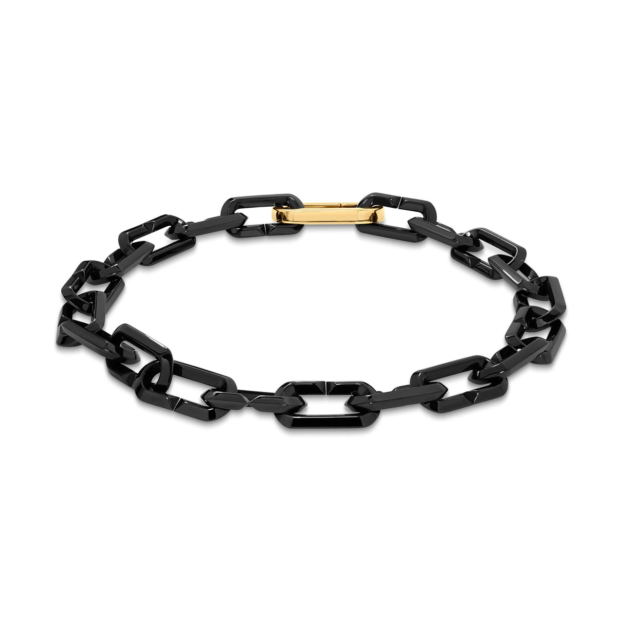 Black Ceramic Enamel Link Chain Bracelet