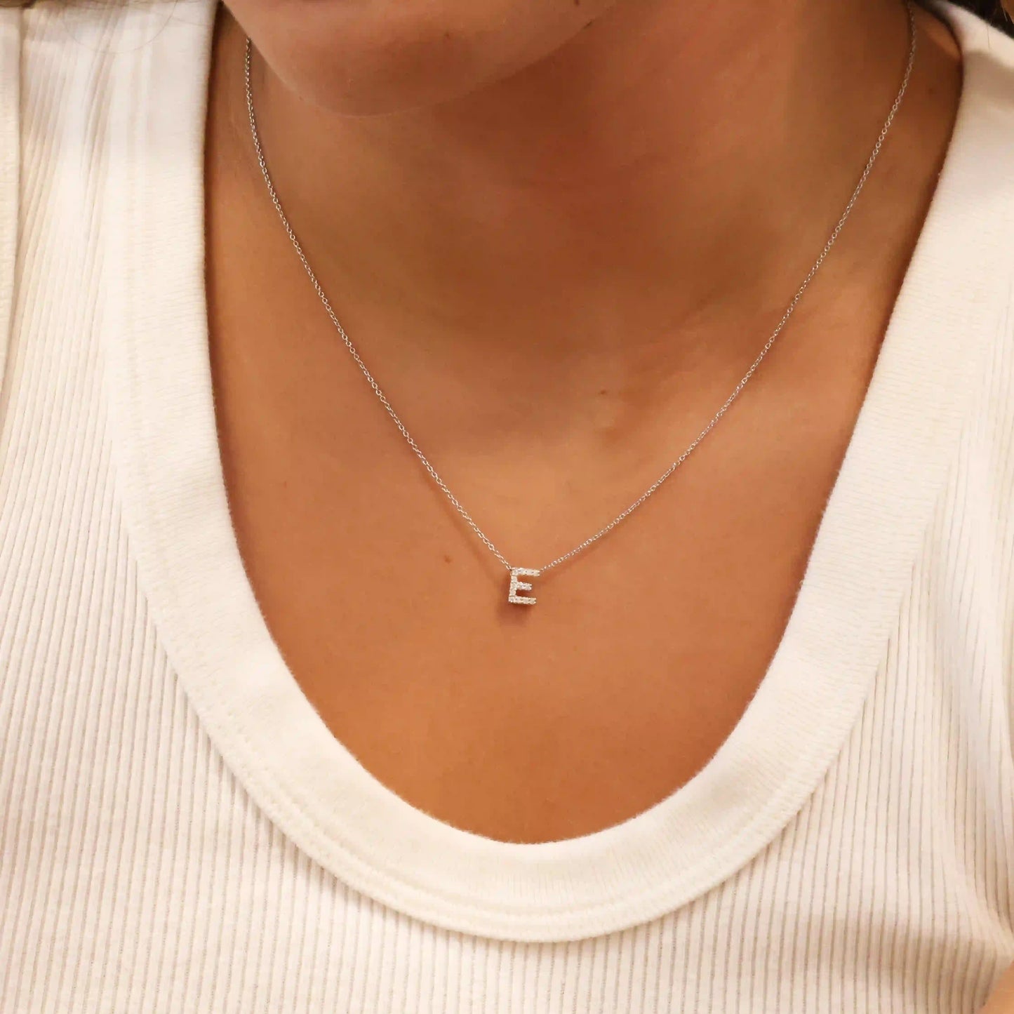 Letter Diamond Pendant Necklace