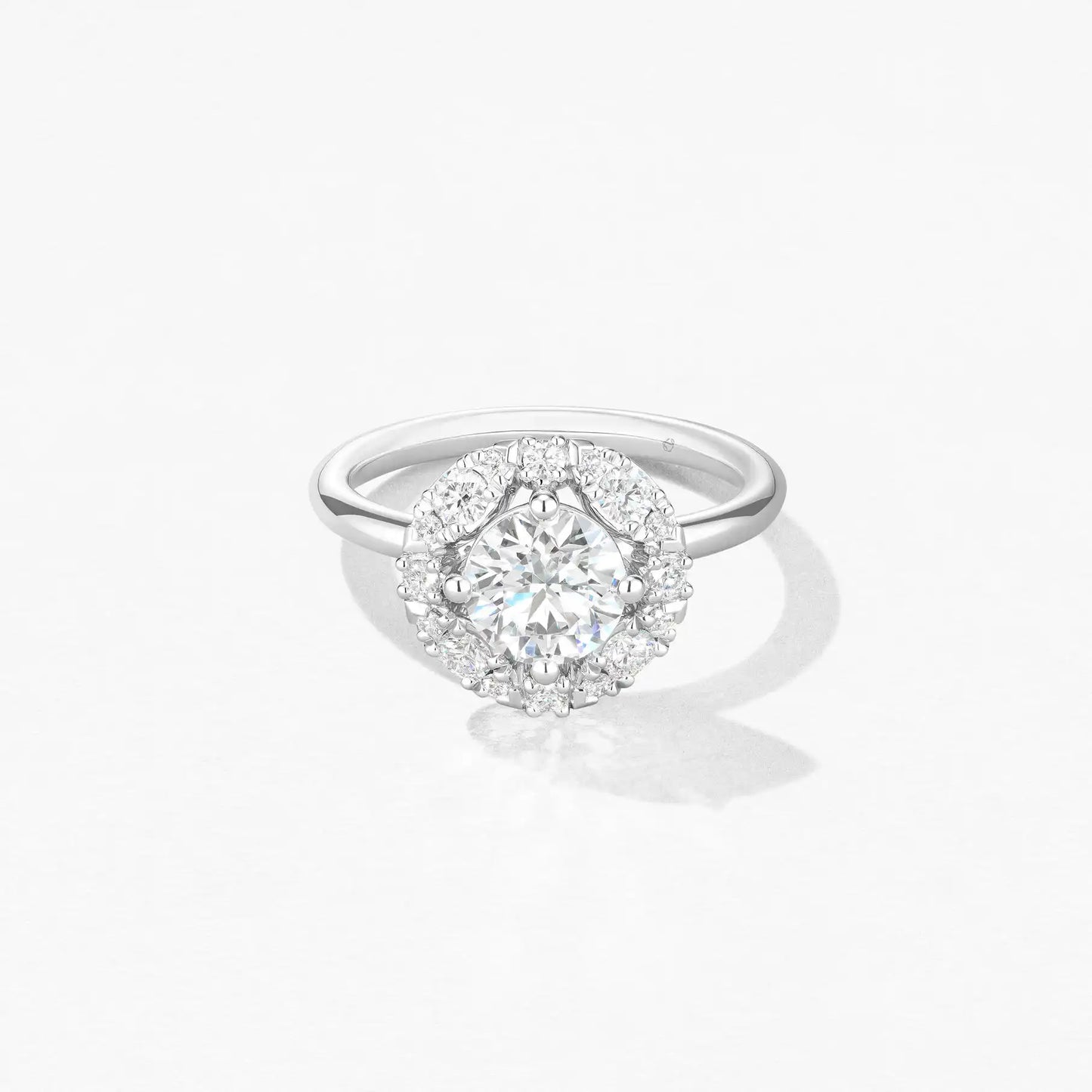 Hearts on Fire Aerial Marquise Halo Diamond Engagement Ring