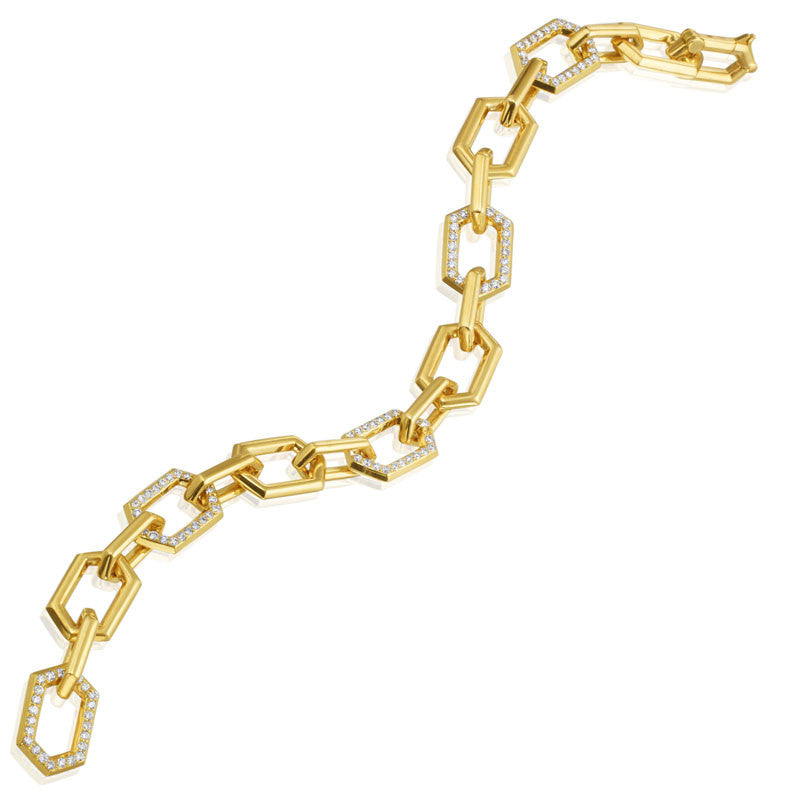 Gumuchian Honeybee ''B'' 18k Yellow Gold Diamond Bracelet