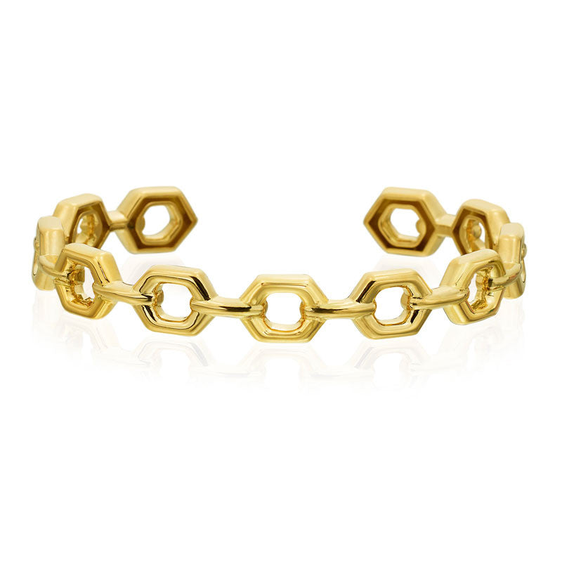 Gumuchian Honeybee ''B'' 18k Yellow Gold Bangle Bracelet