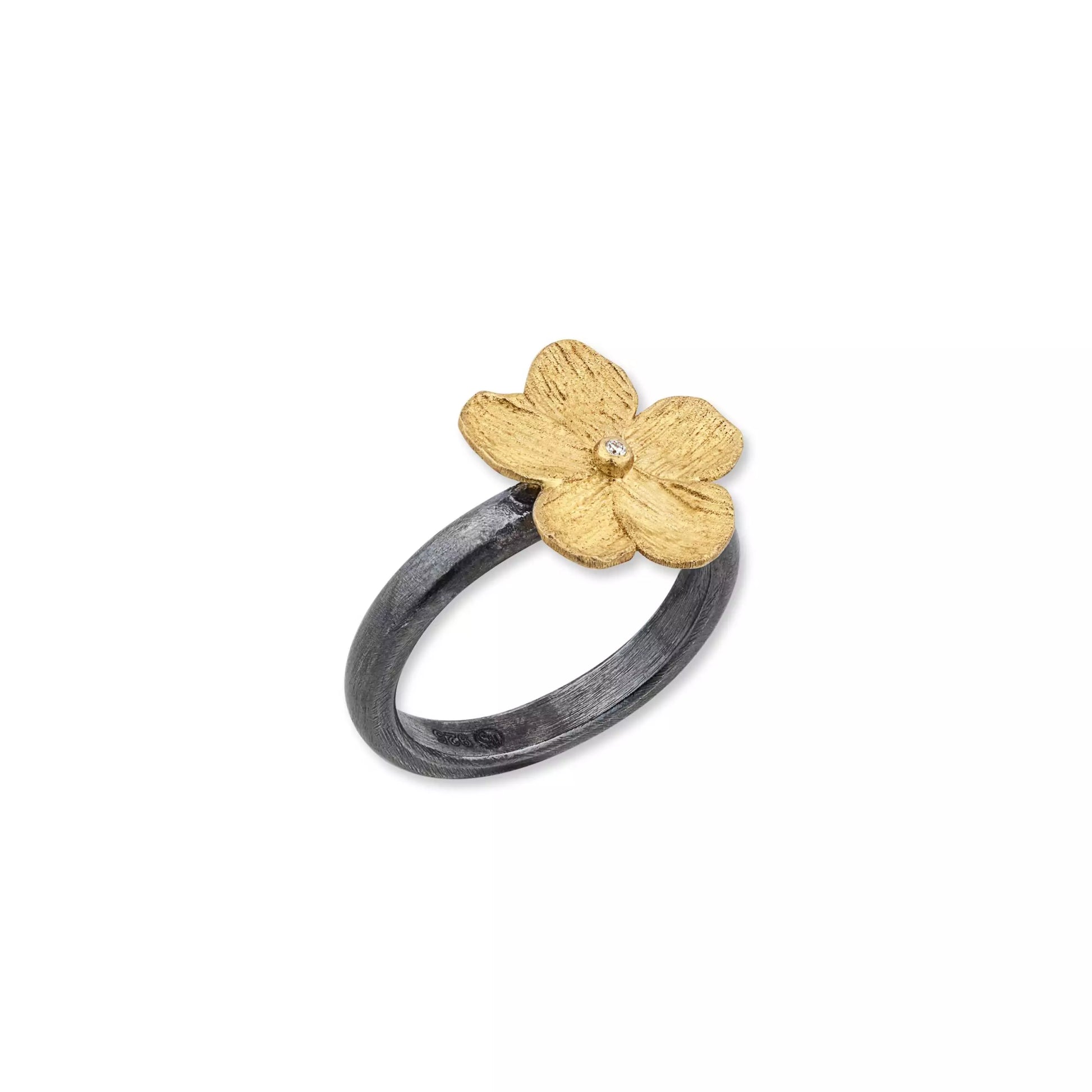 Silver and Gold Buttercup Ring