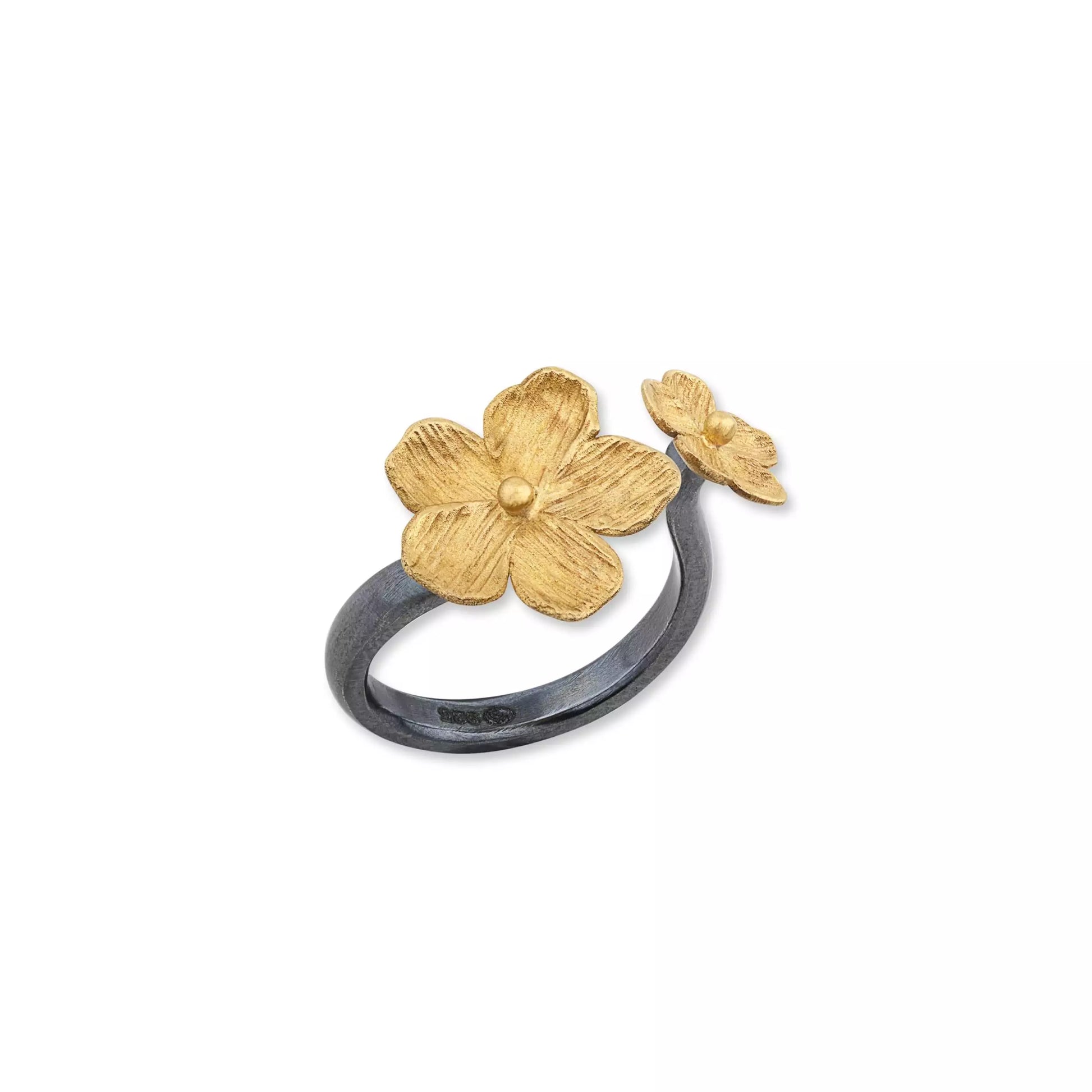 SIlver and Gold Buttercup Ring