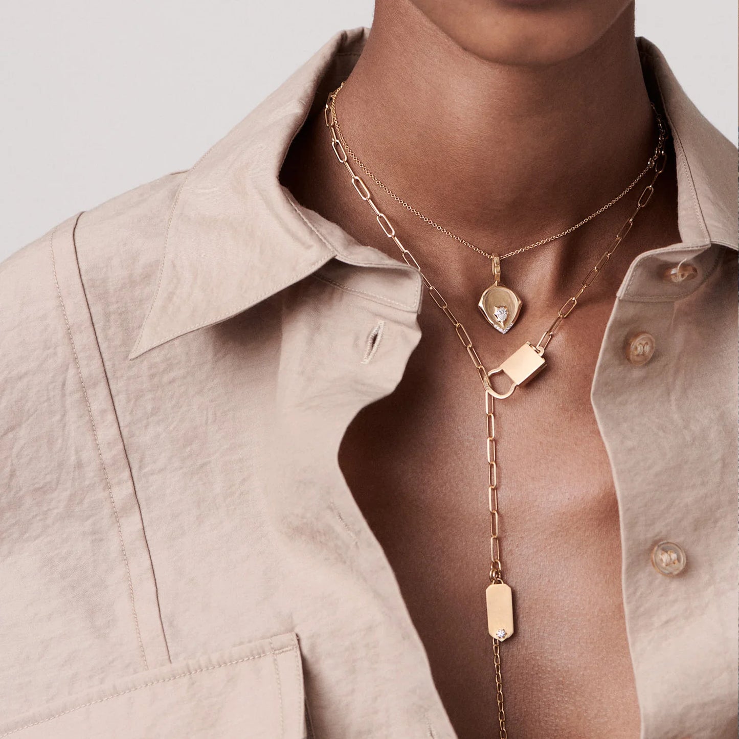 Gold Lariat Necklace