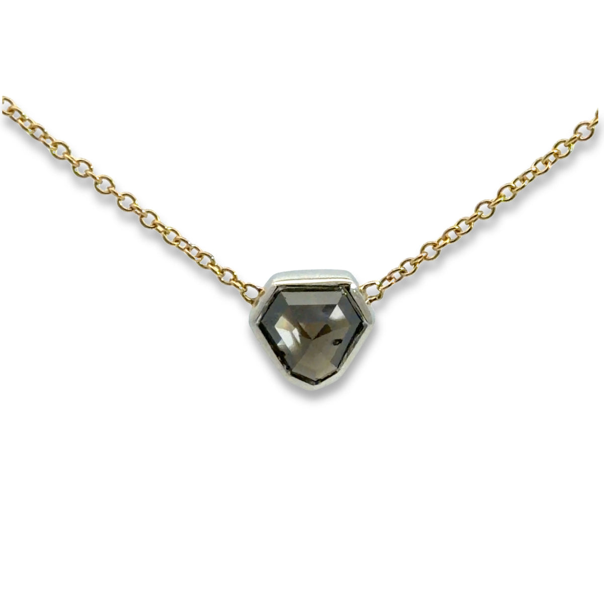 Black Diamond Shield Cut Necklace