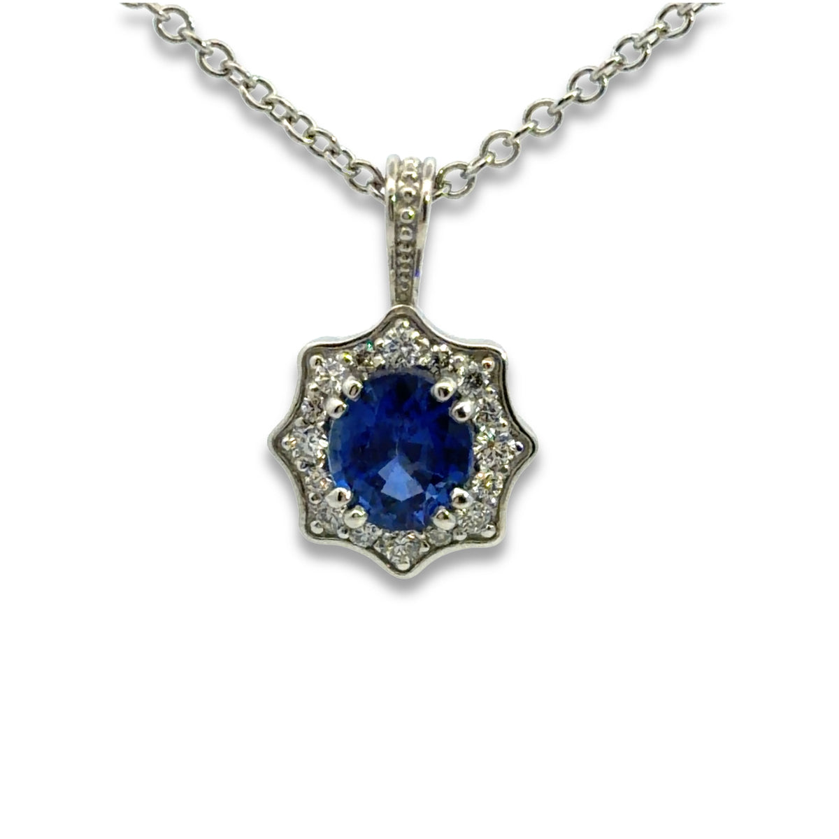 Ceylon Sapphire & Diamond Necklace