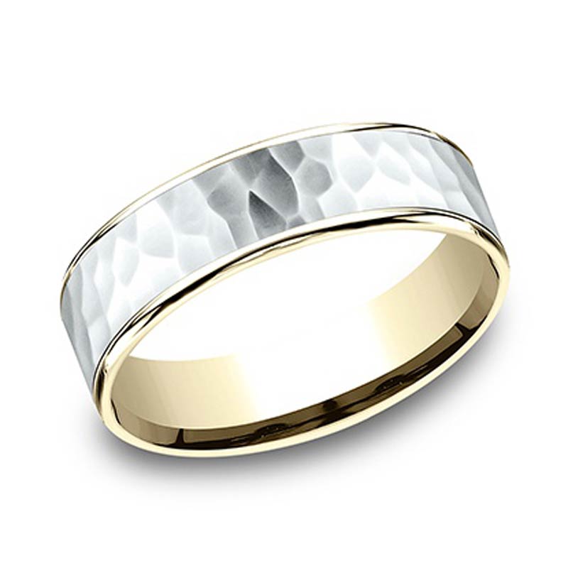 Benchmark 6.5MM Thin Edge Hammered Band