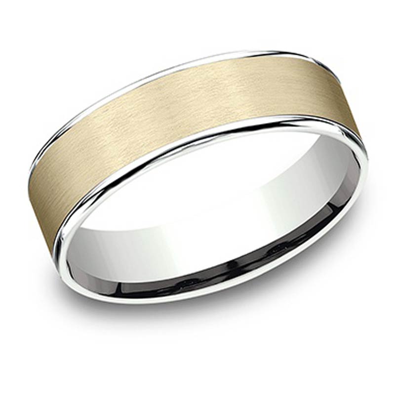 Benchmark 6.5MM Thin Edge Satin Comfort-Fit Band