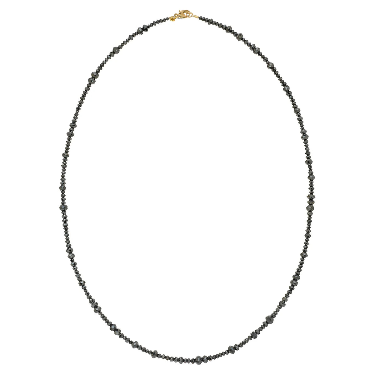 Black Diamond Mix Size Bead Necklace