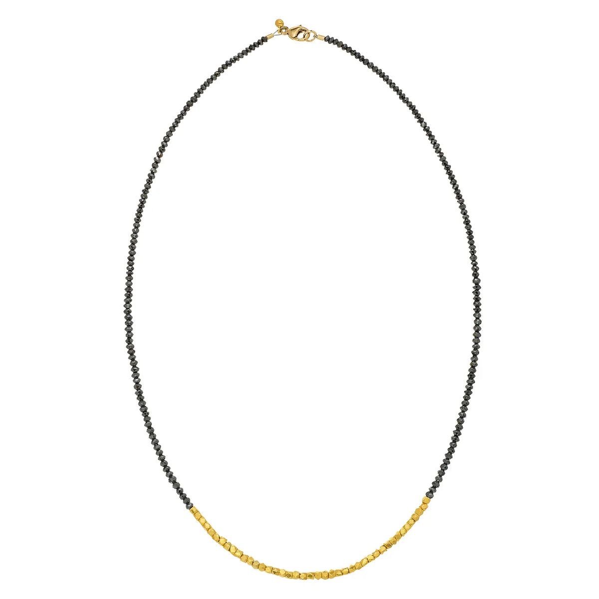 Black Diamond and Gold Bead Necklace