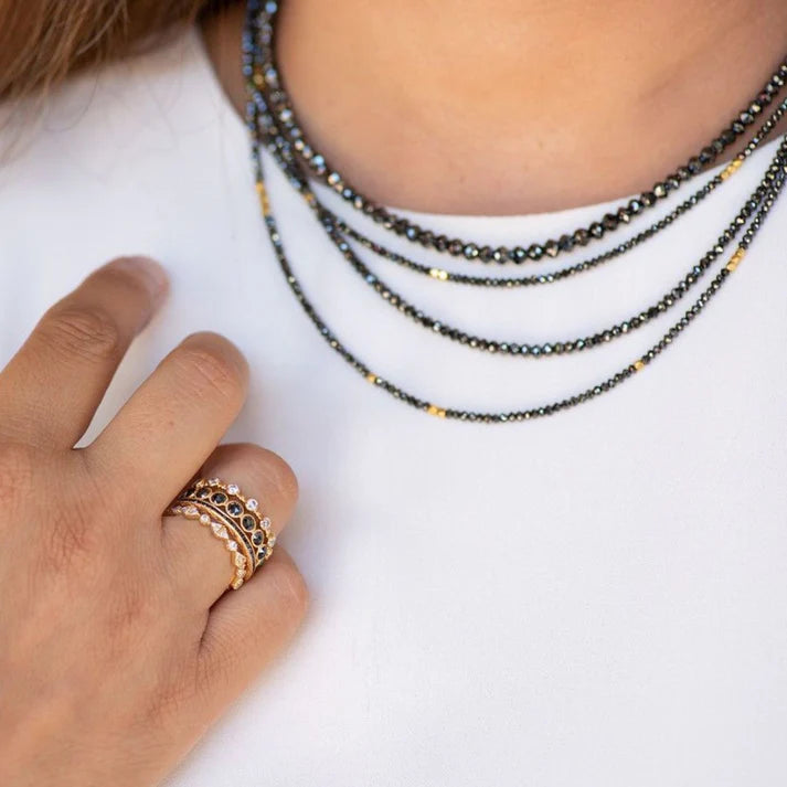  Black Diamond and Gold Necklace