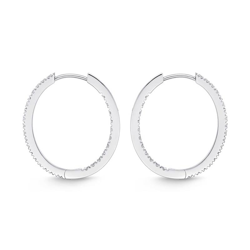 Oval Diamond Hoops