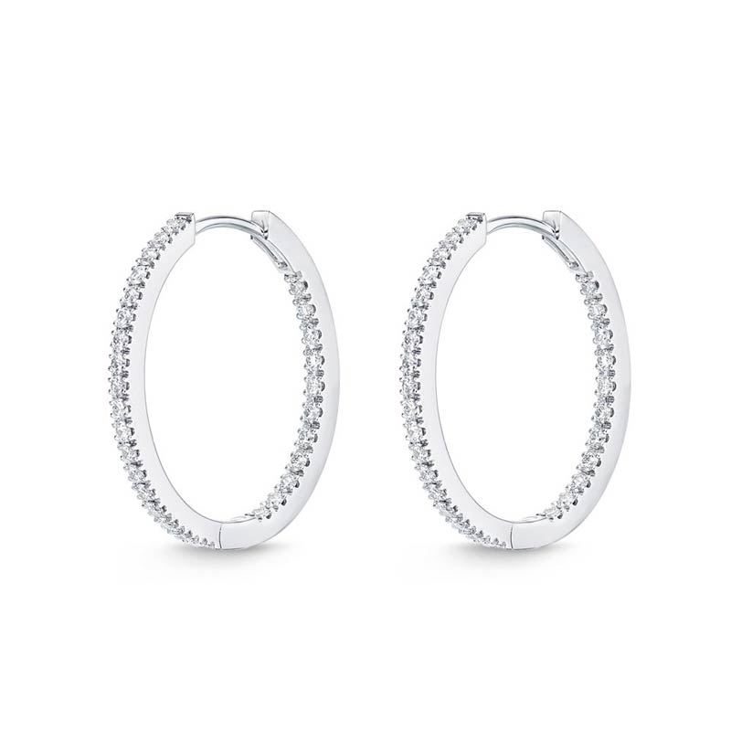 Oval Diamond Hoops