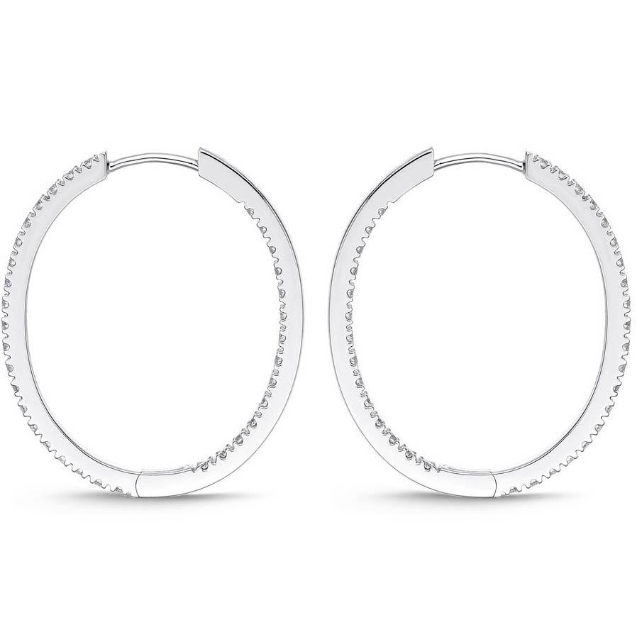 Oval Diamond Hoops