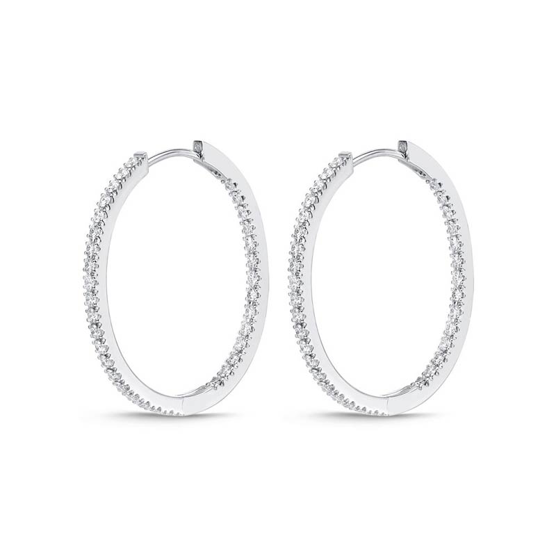 Oval Diamond Hoops