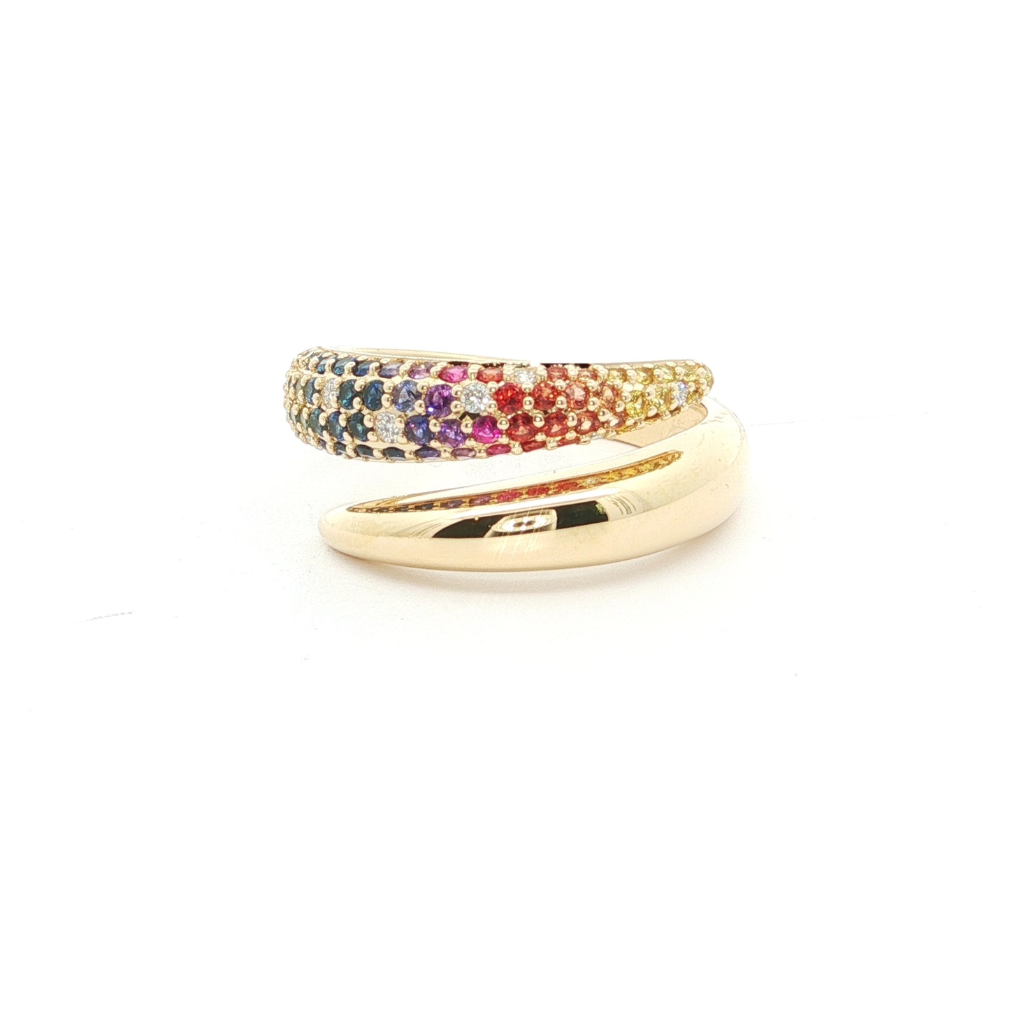 Rainbow Sapphire Snake Ring
