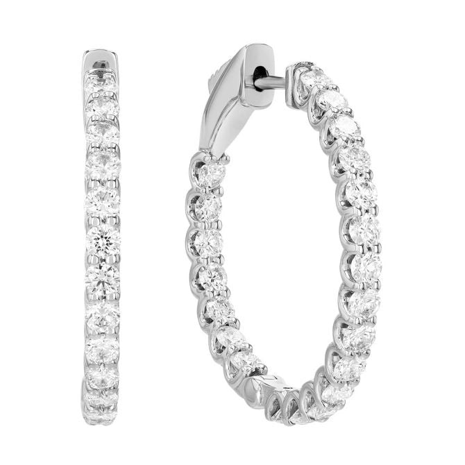 Diamond Inside Out Hoop Earrings