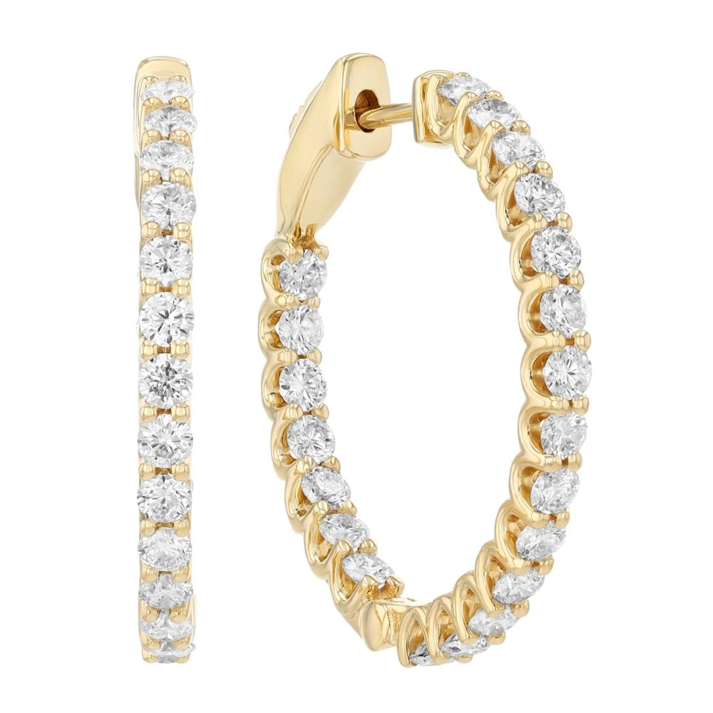 Diamond Inside Out Hoop Earrings