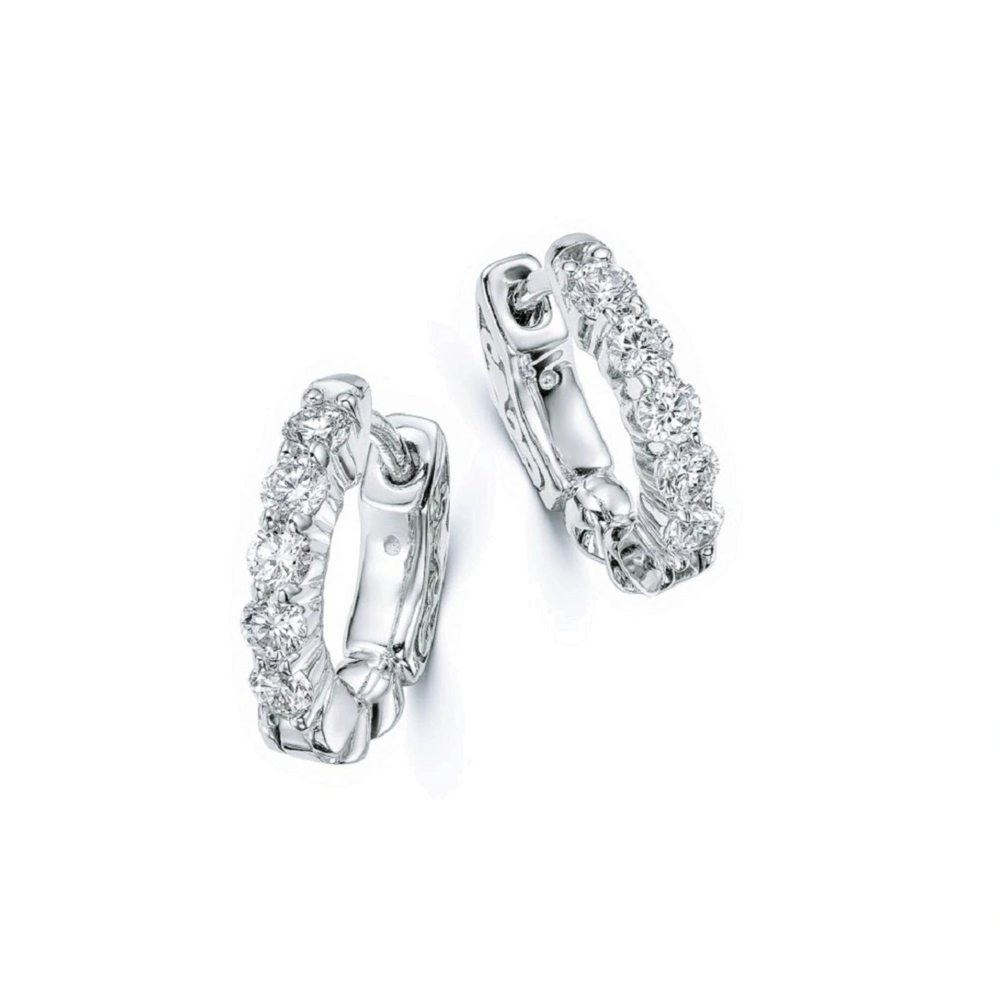 Diamond Huggie Hoop Earrings