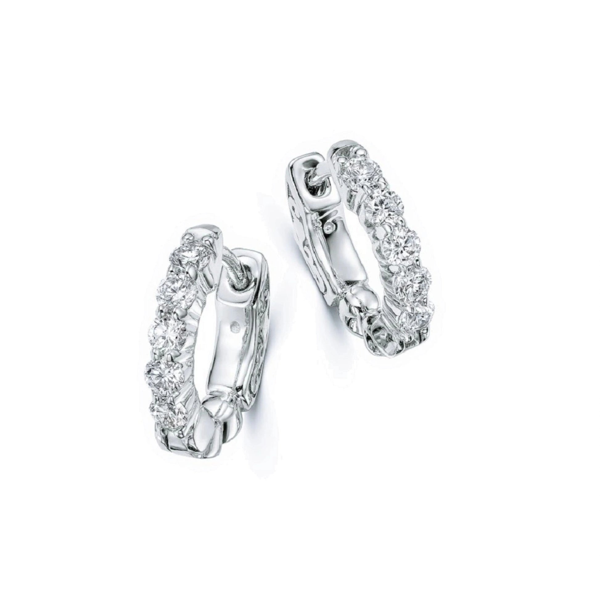 Diamond Huggie Hoop Earrings