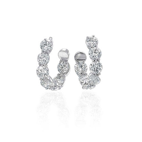 Gumuchian New Moon Platinum Diamond Hoop Earrings