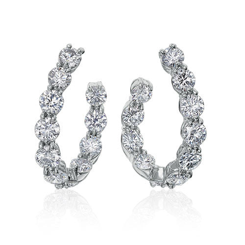 Gumuchian New Moon Platinum Diamond Hoop Earrings