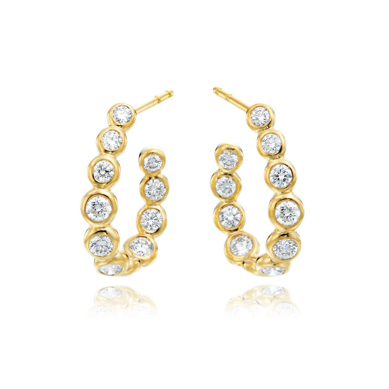 Gumuchian Moonlight 18k Gold C-Curved Hoop Earrings