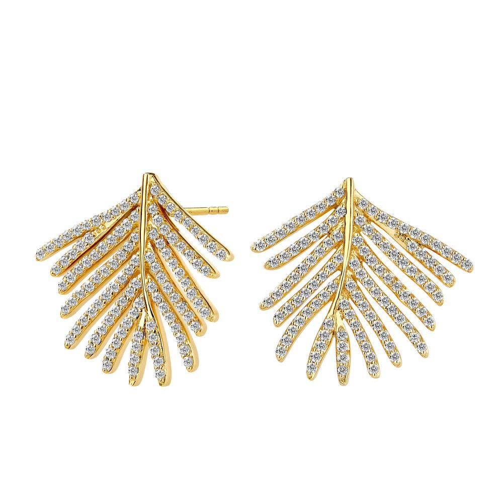 Palm Leaf Diamond Earrings