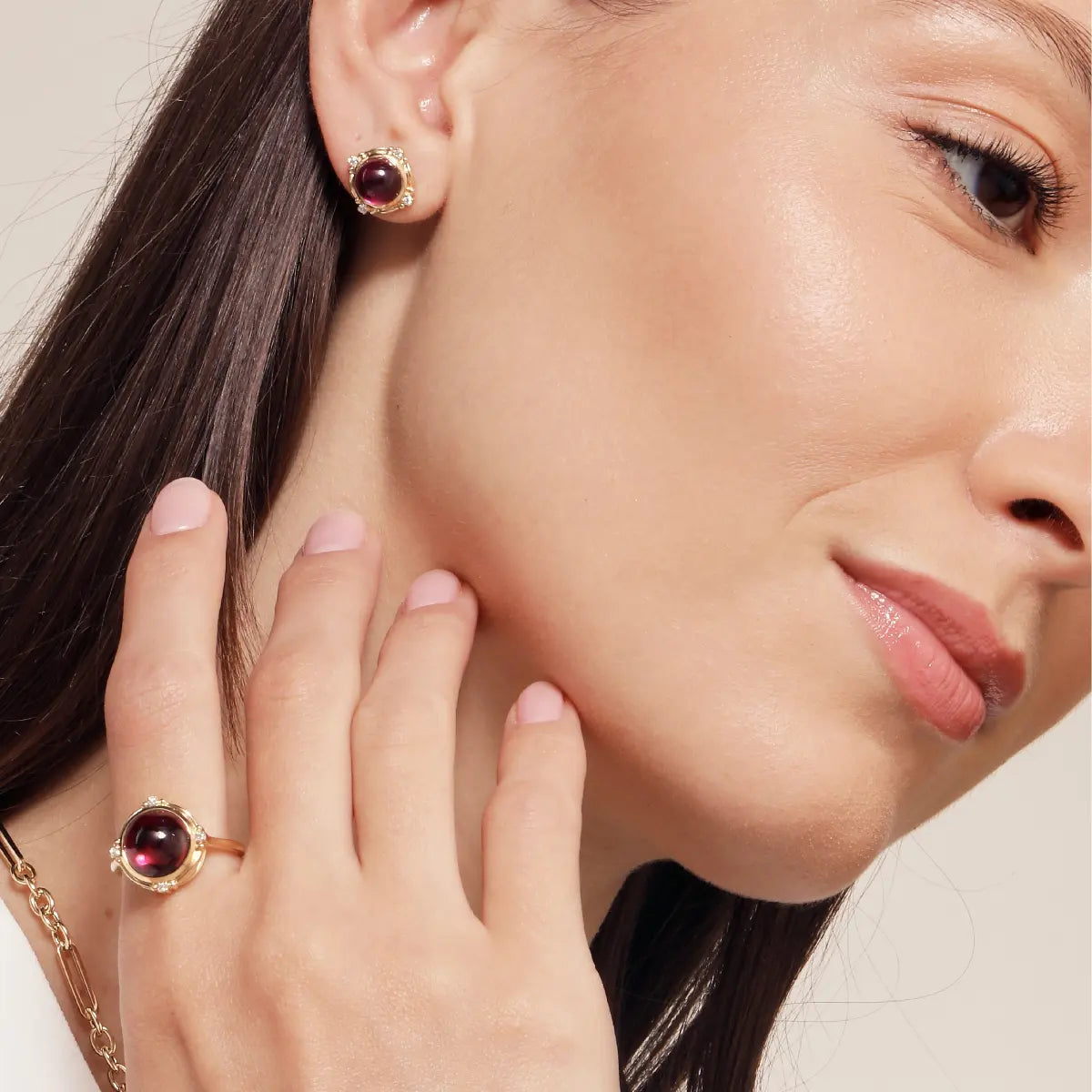 Rhodolite Garnet Axia Studs