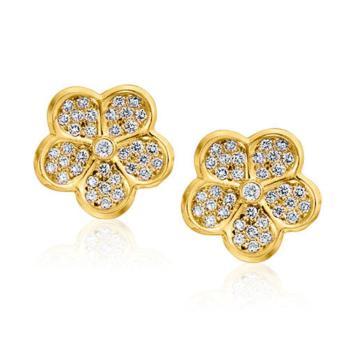 Gumuchian G. Boutique 18k Yellow Gold Diamond Lotus Earrings