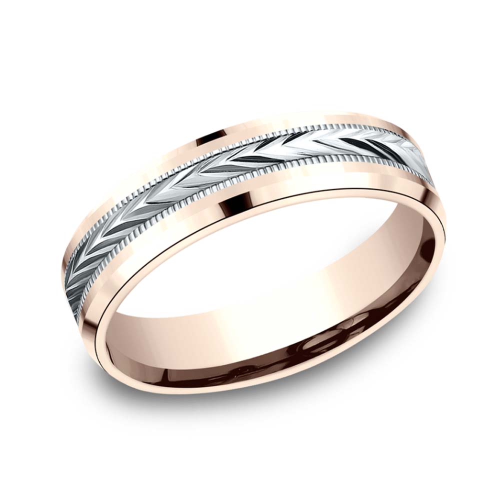 Benchmark Rose and White Gold Band