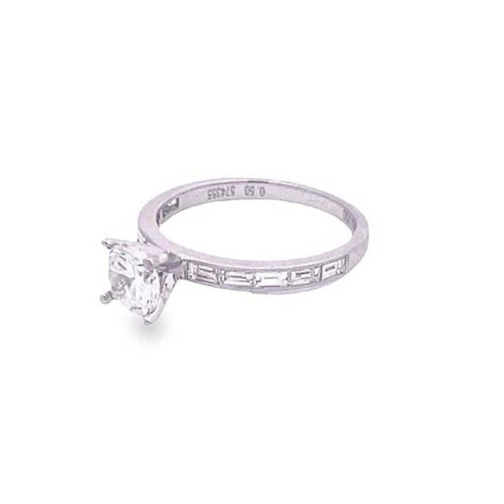 Simon G Baguette Band Engagement Ring - Semi Mount