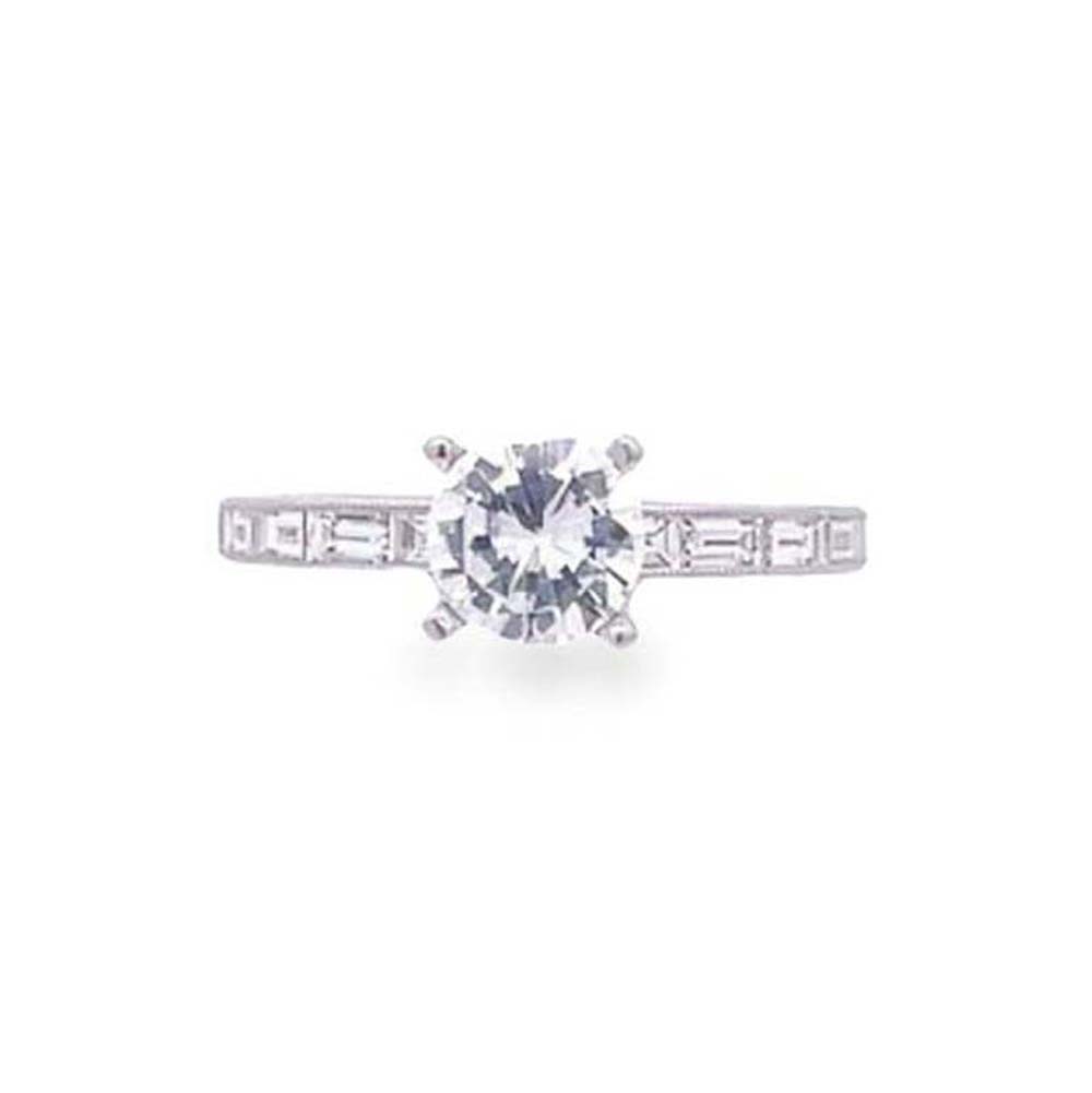 Simon G Baguette Band Engagement Ring - Semi Mount