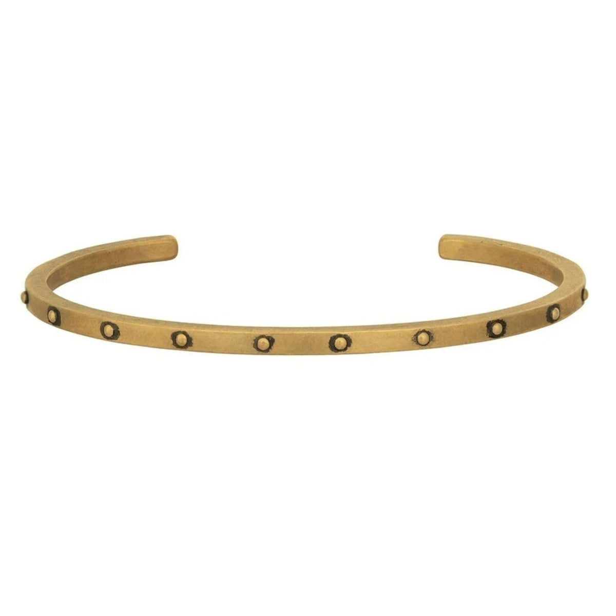 Brass Cuff Bracelet with Spaced Rivets