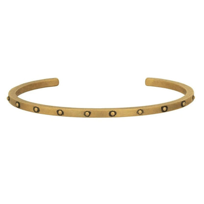 Brass Cuff Bracelet with Spaced Rivets