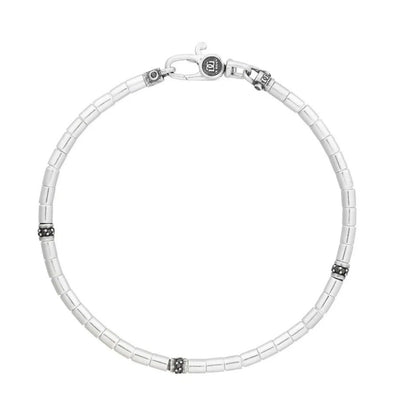 Sterling Silver Black Diamond Beaded Bracelet