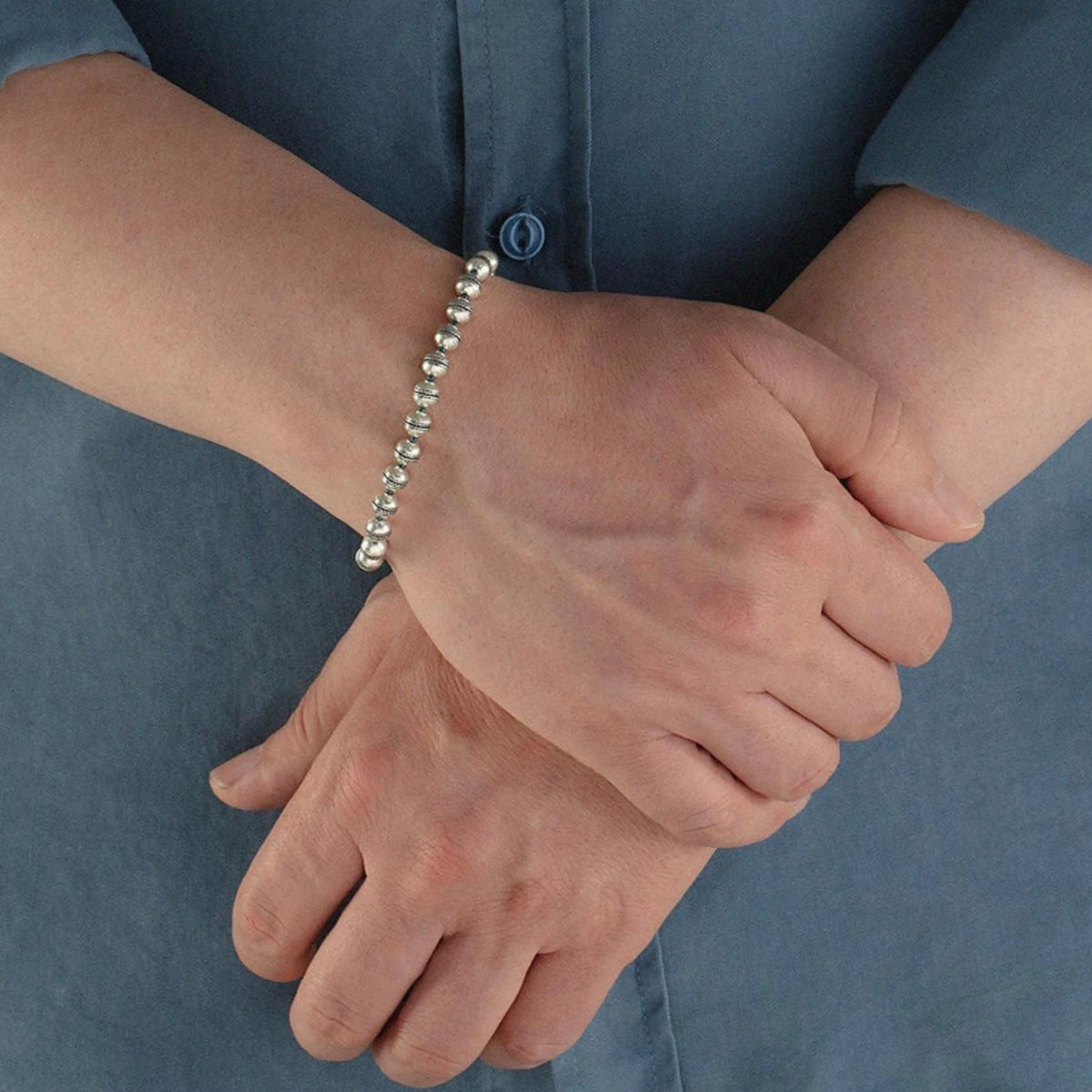 Sterling Silver Beaded Bracelet