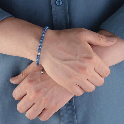 Silver Kyanite Beaded Bracelet
