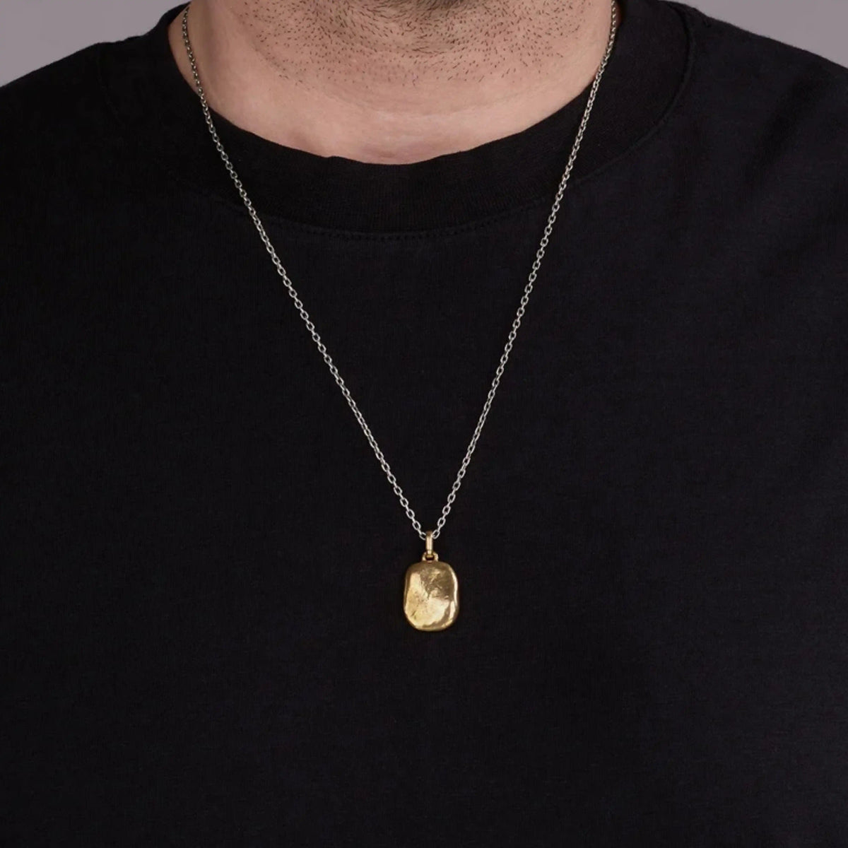 Brass & Sterling Silver Pendant Necklace