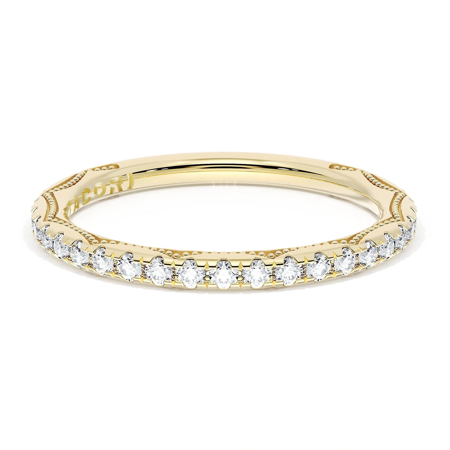 French Pavé Diamond Wedding Band