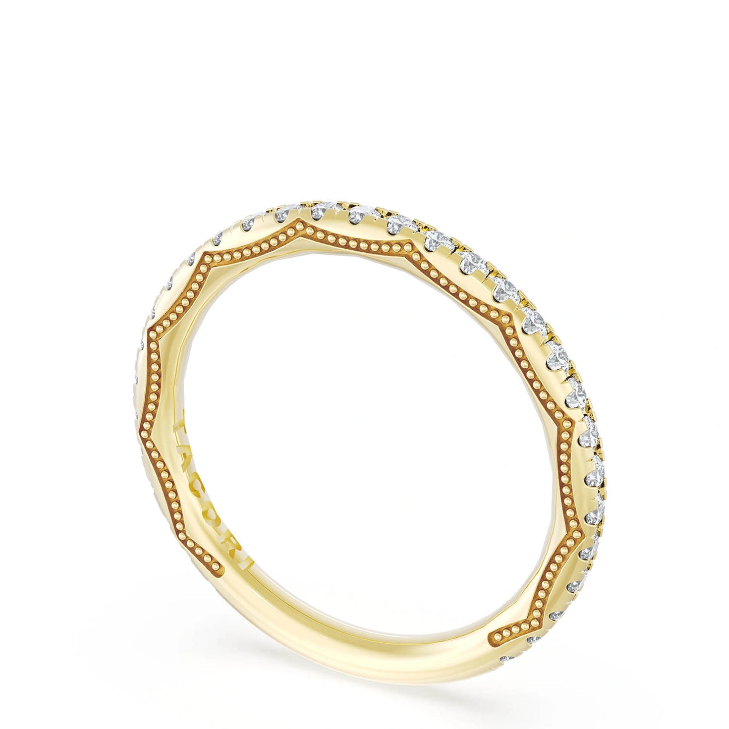 French Pavé Diamond Wedding Band