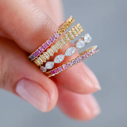 Small White Diamond Band