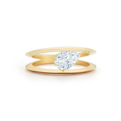 Jade Trau Sadie Solitaire Ring, Pear Center