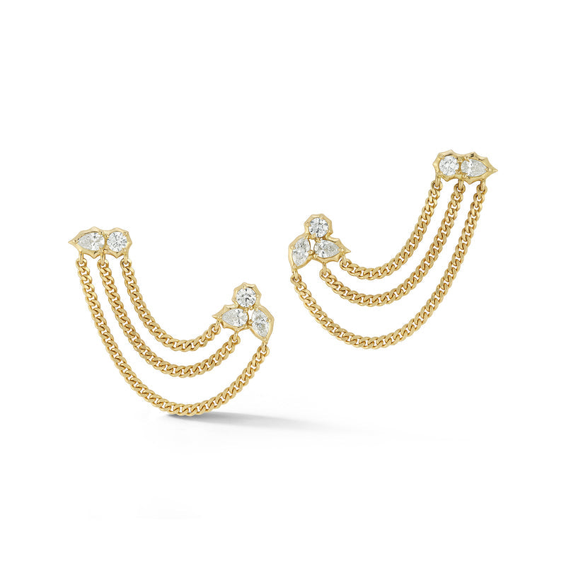 Jade Trau Posey Duo Chain Earrings