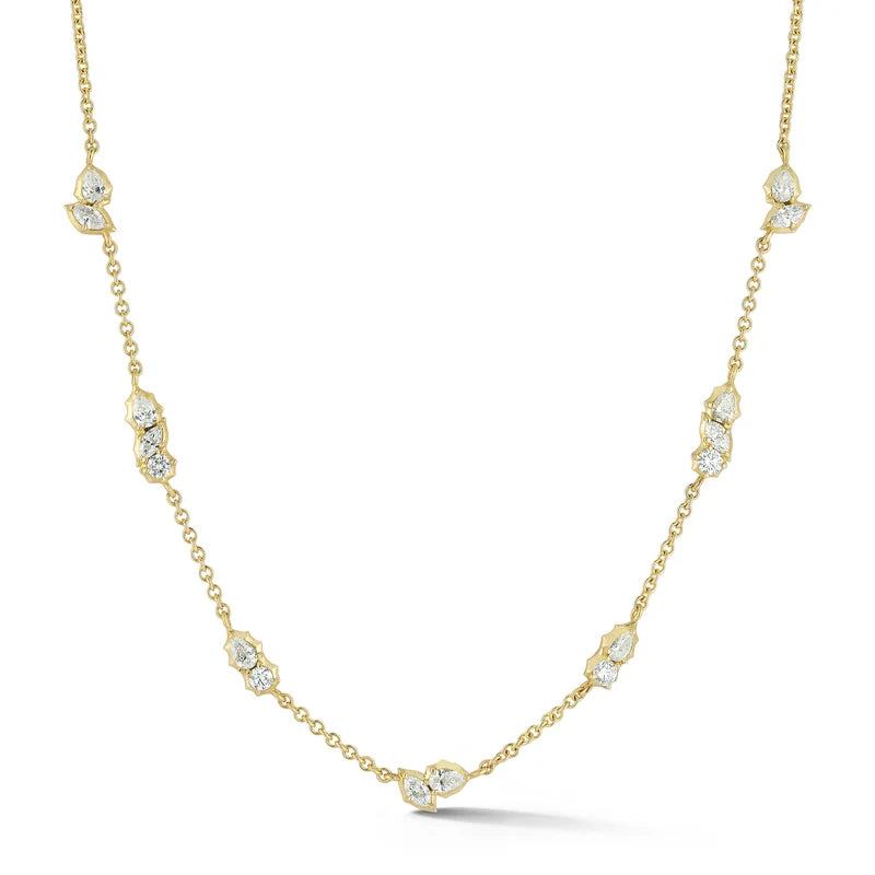 Jade Trau Posey Seven Cluster Station Necklace