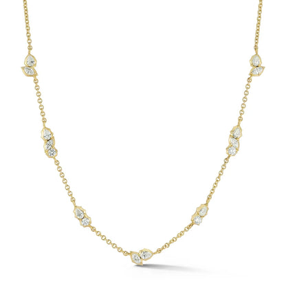 Jade Trau Posey Seven Cluster Station Necklace