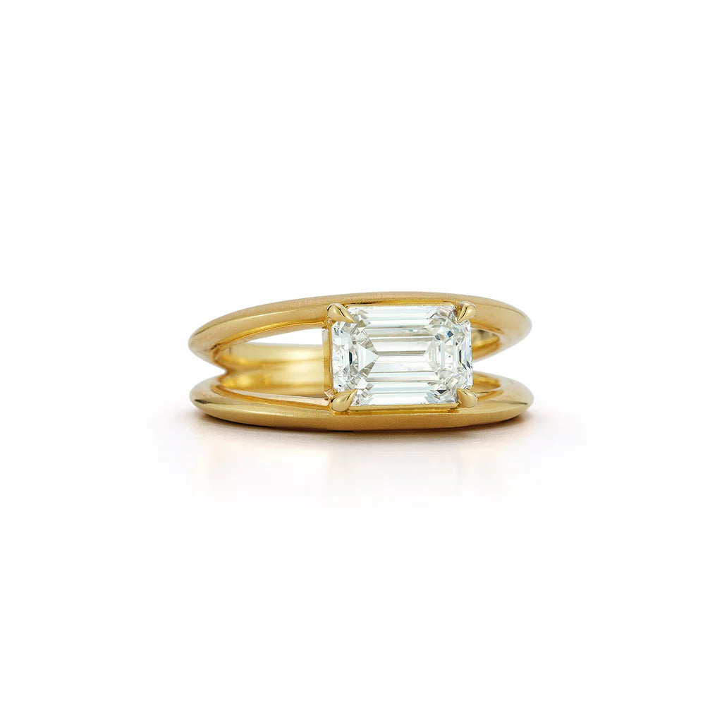 Jade Trau Sadie Solitaire Ring, Emerald Cut Center