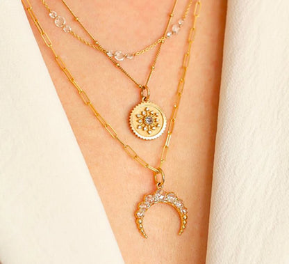 Small White Diamond Medallion Charm