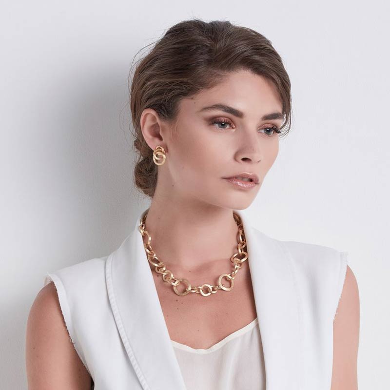 Gold Linked Earrings 