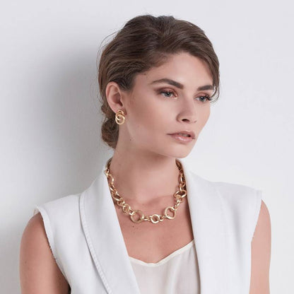 Gold Linked Earrings 